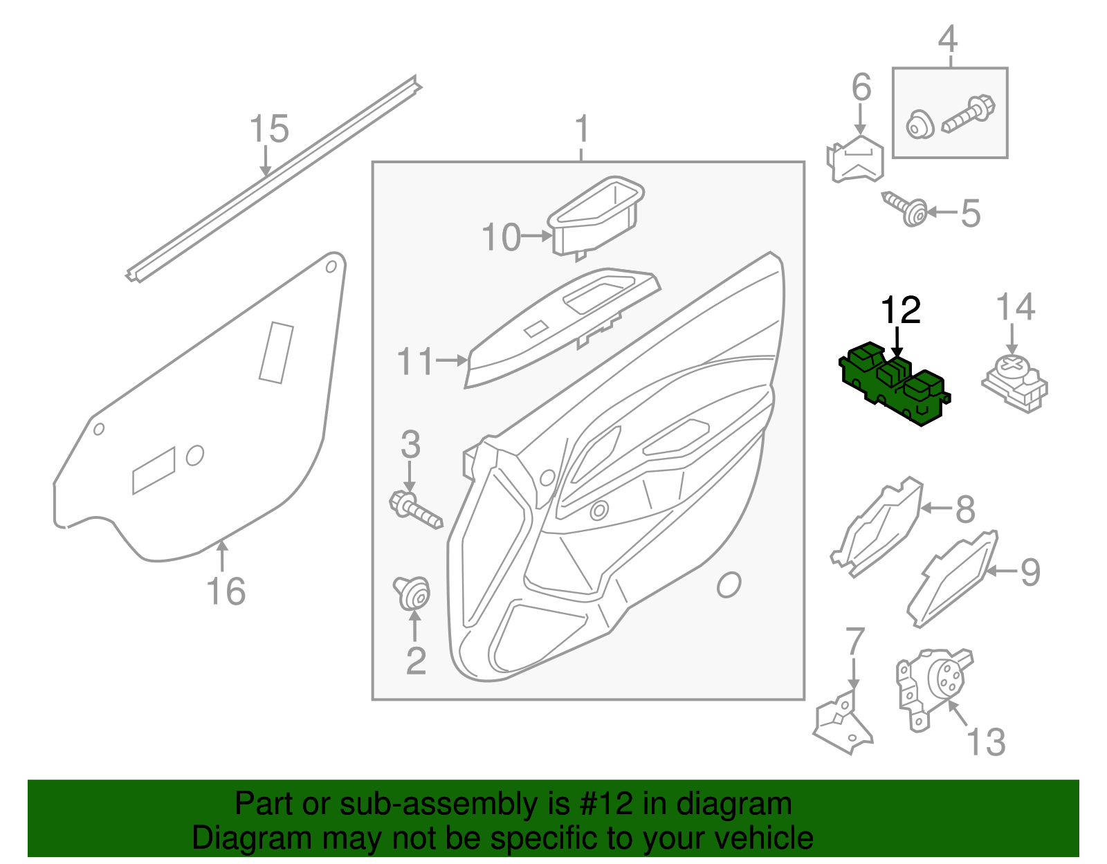 Window Switch - Kia (93575-1W000)