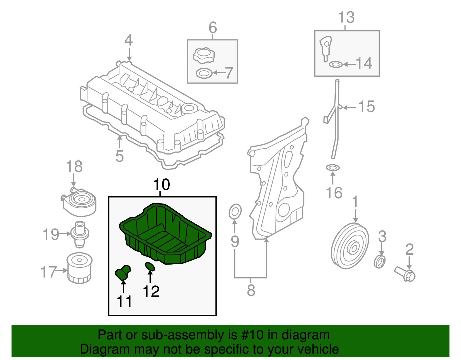 Oil Pan - Kia (21510-2G500)