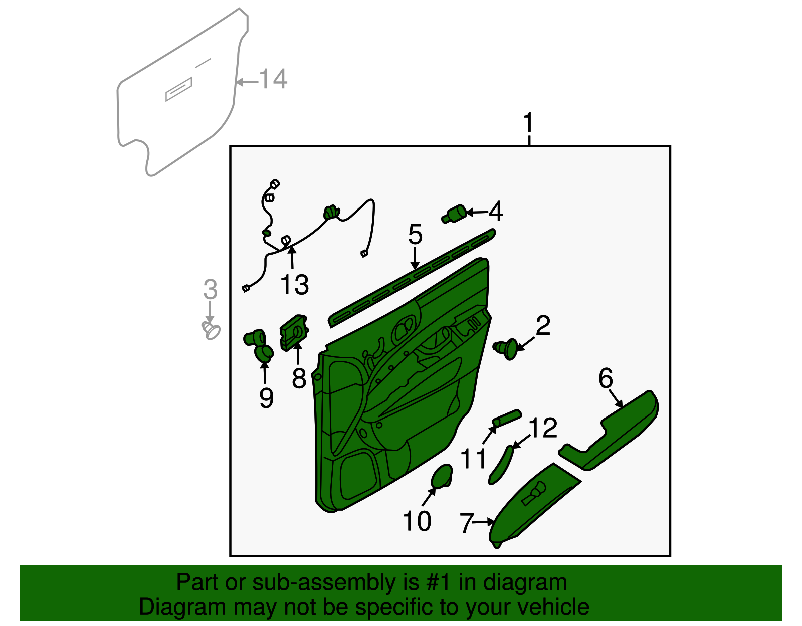 Door Trim Panel - Kia (823064D302AD2A)