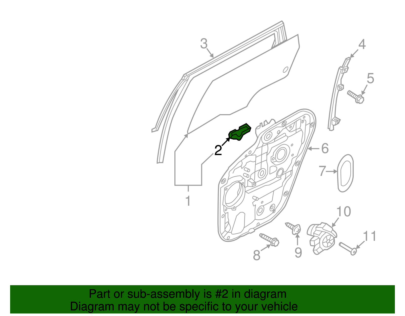 Door Glass Fastener - Kia (83412-2L000)