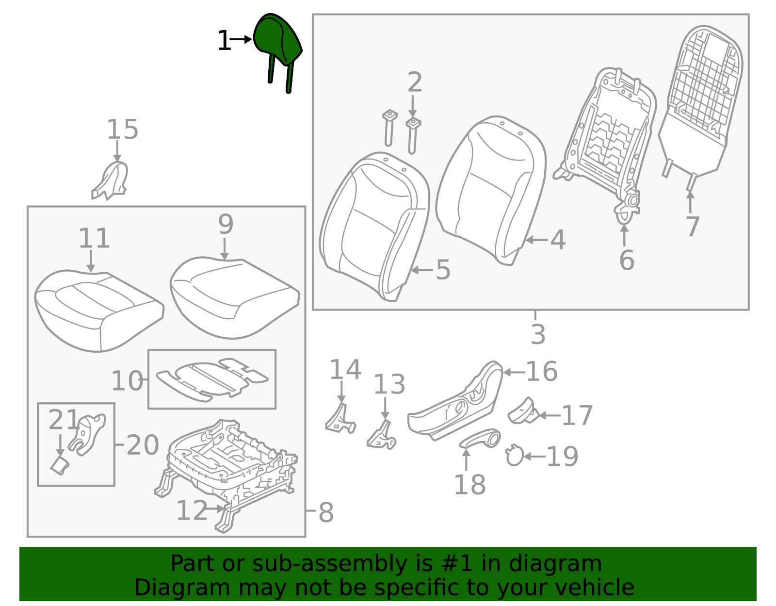 Headrest - Kia (88700-B2600KGF)