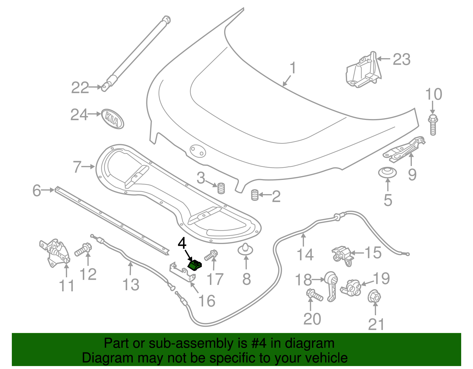Hood Stop - Kia (86450-3X000)