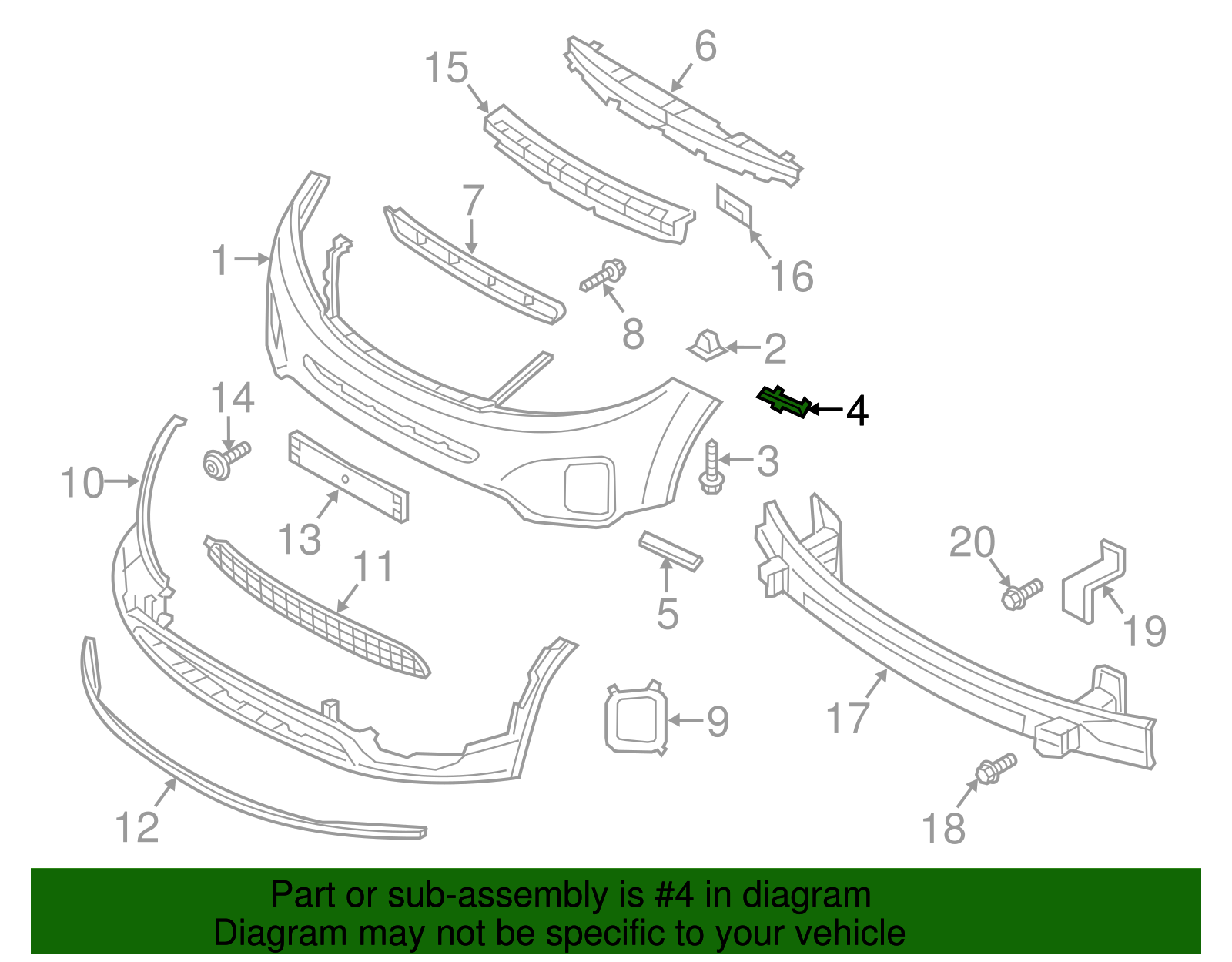 Bumper Cover Reinforcement - Kia (86518-1U700)