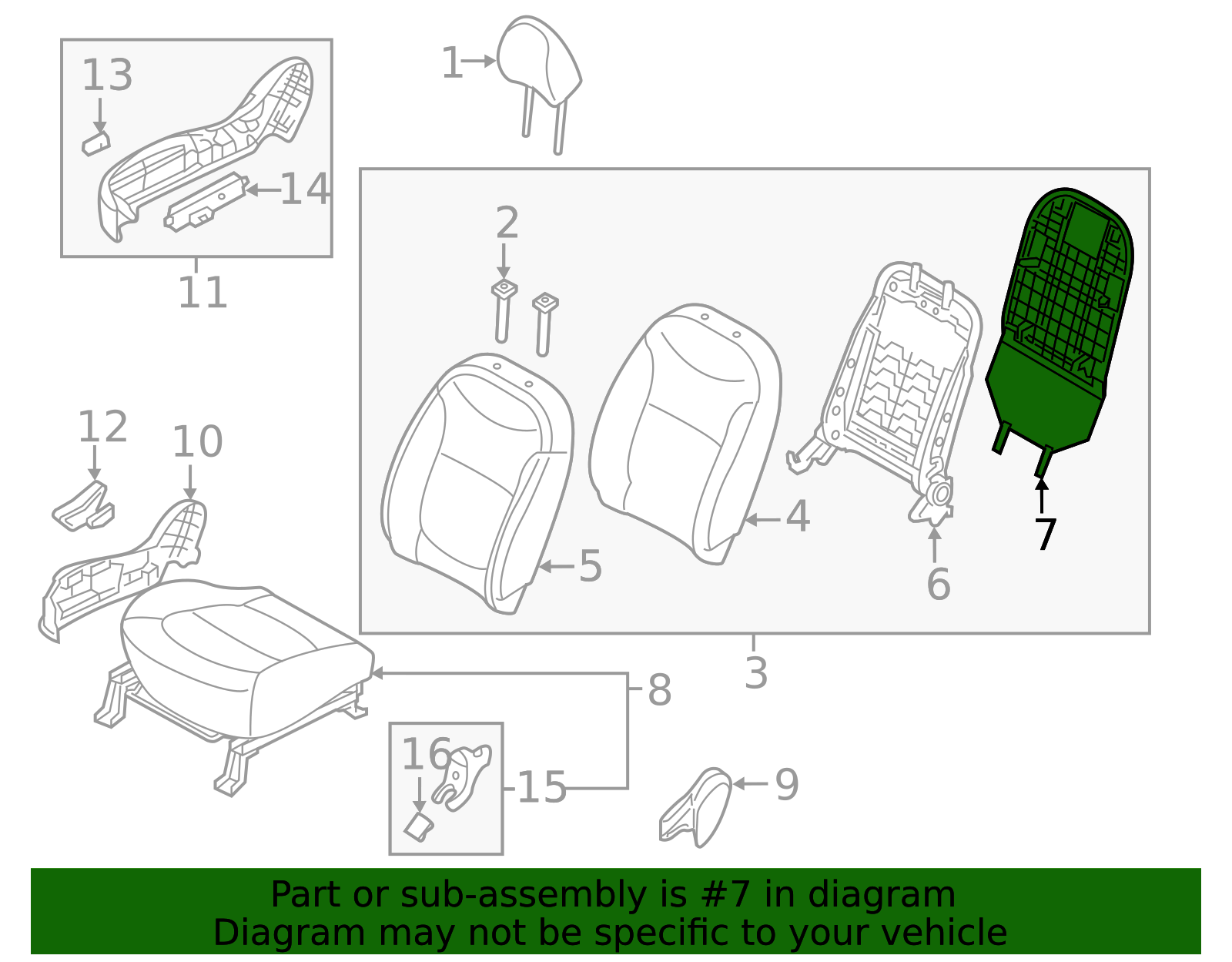 Seat Back Panel - Kia (88390-B2100GA3)
