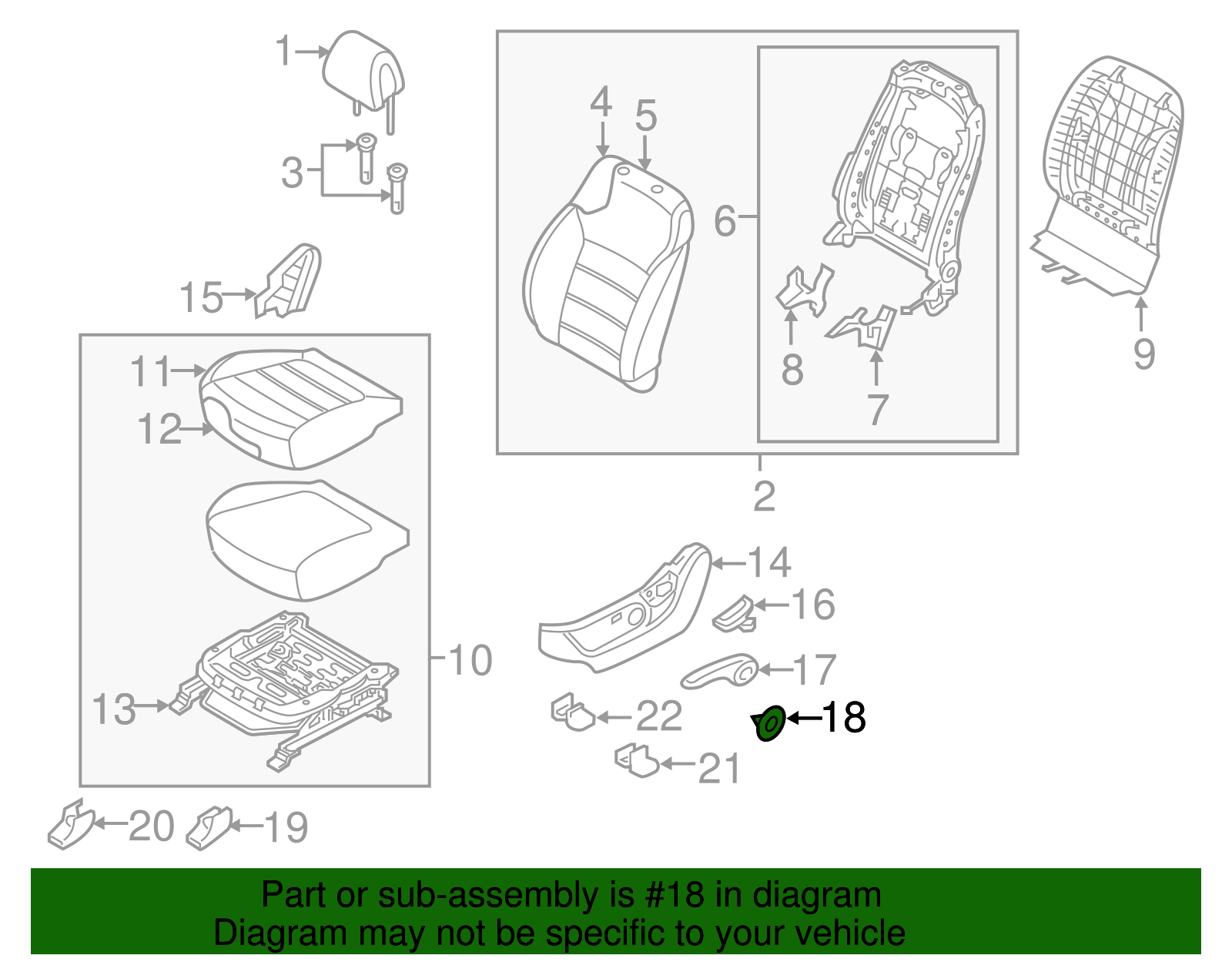 Height Adjuster Cap - Kia (88189-C6000WK)
