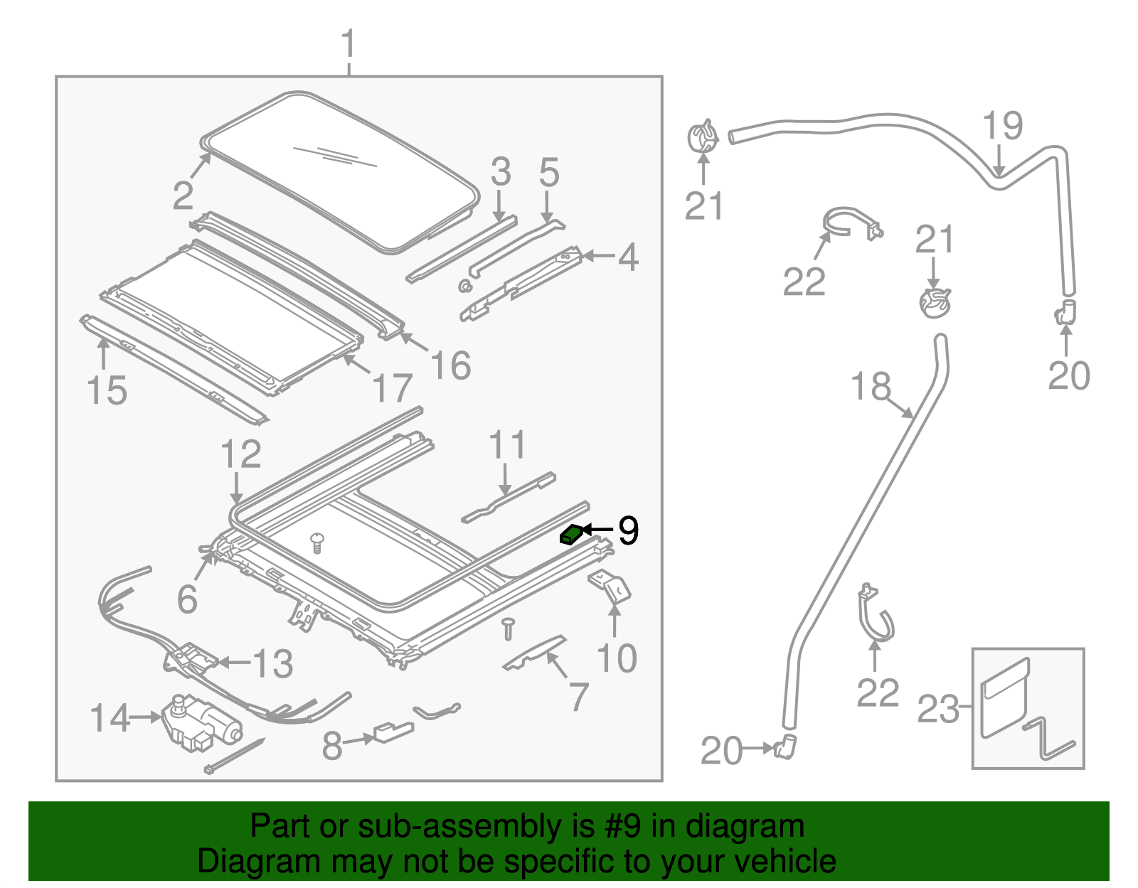 Sunroof Frame Stopper - Kia (81629-2F000)