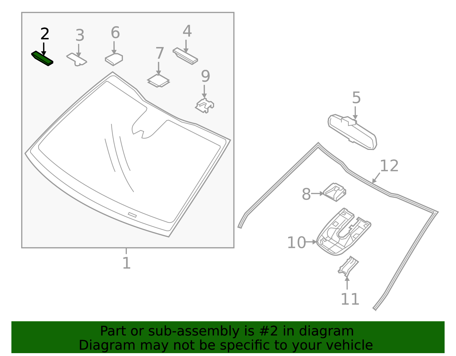 Lift Gate Glass Pad - Kia (86114-3D000)
