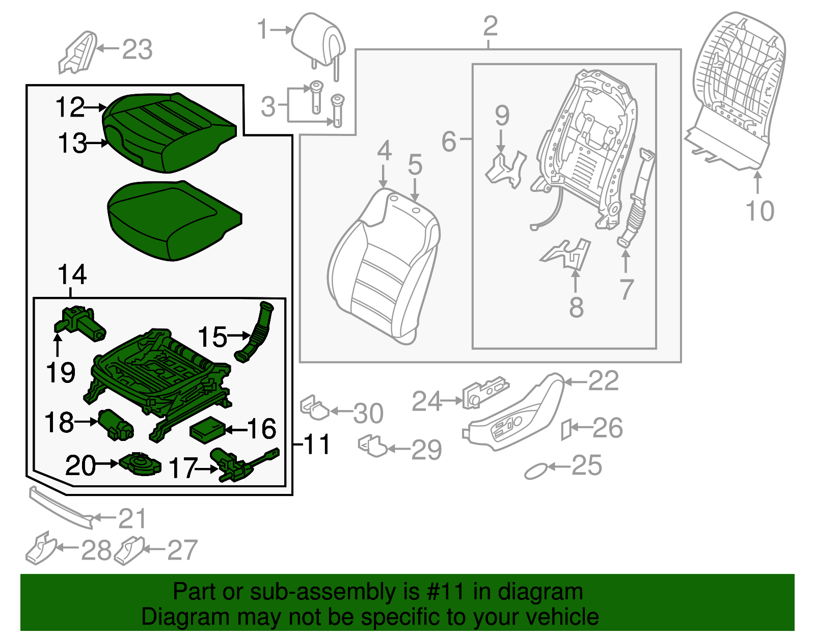 Cushion Assembly - Kia (88100-C6160C66)