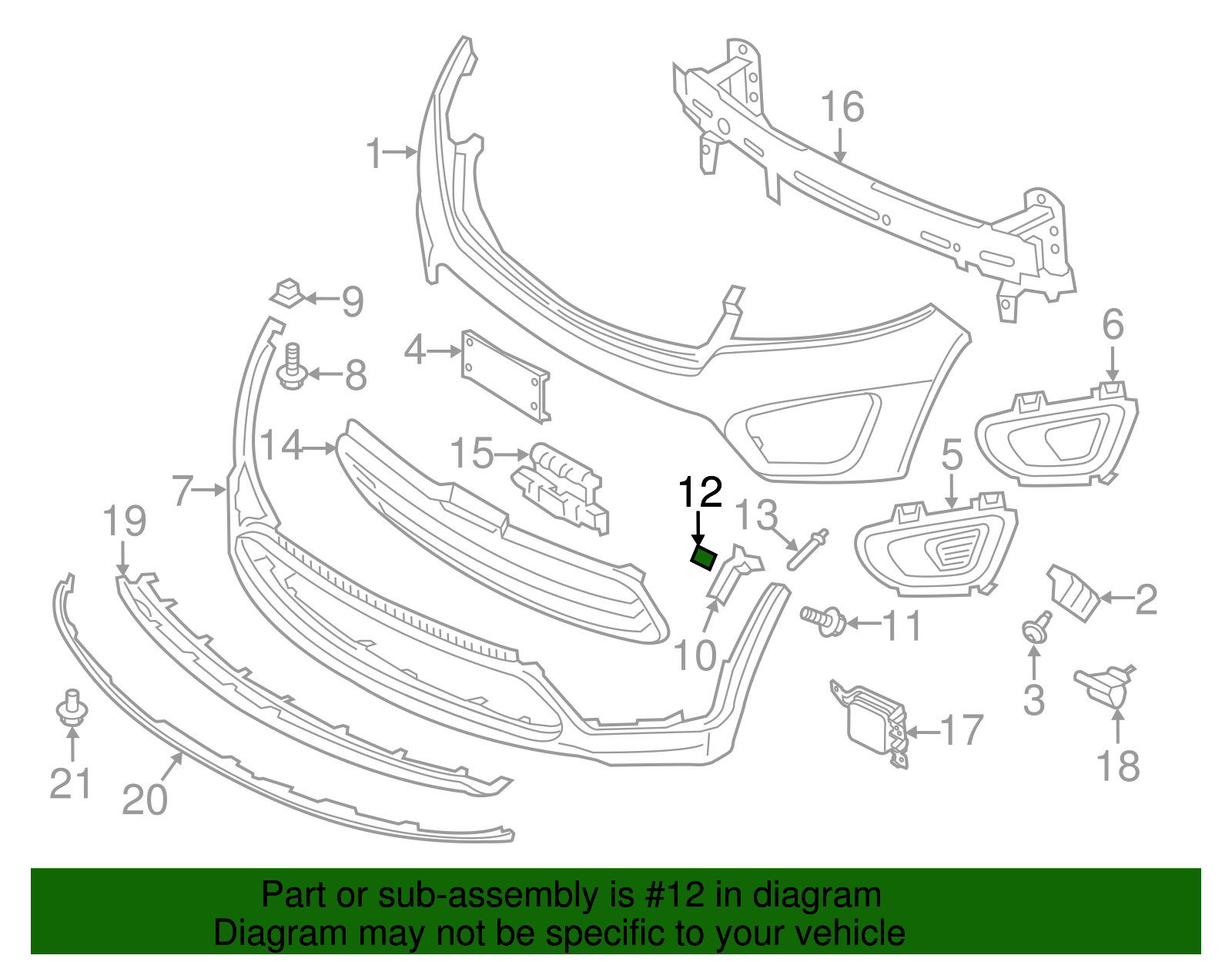 Bumper Cover U-Nut - Kia (13341-06887B)