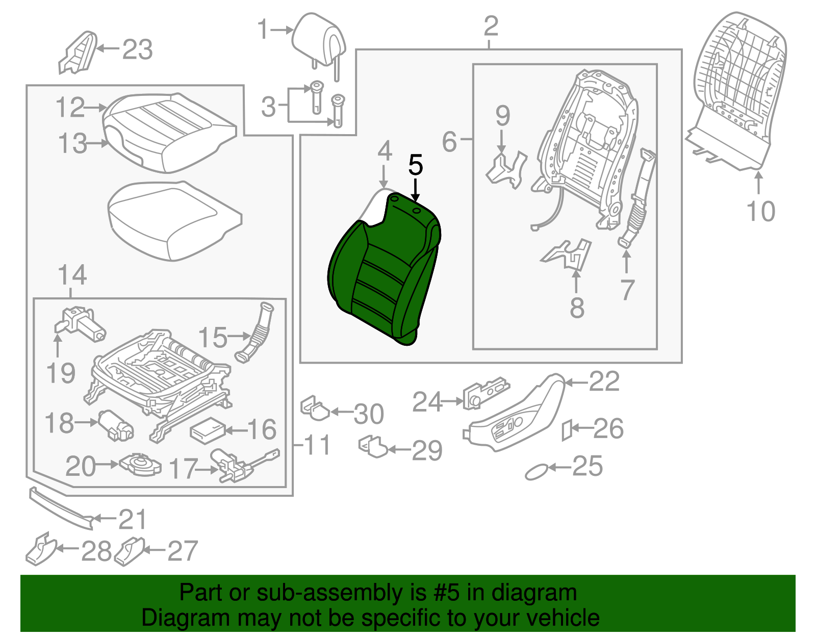 Seat Back Cover - Kia (88360-C6610C76)