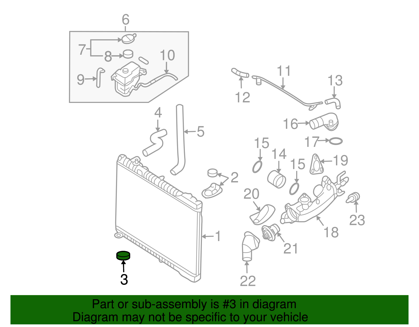 Radiator Assembly Lower Insulator - Kia (25336-2M000)