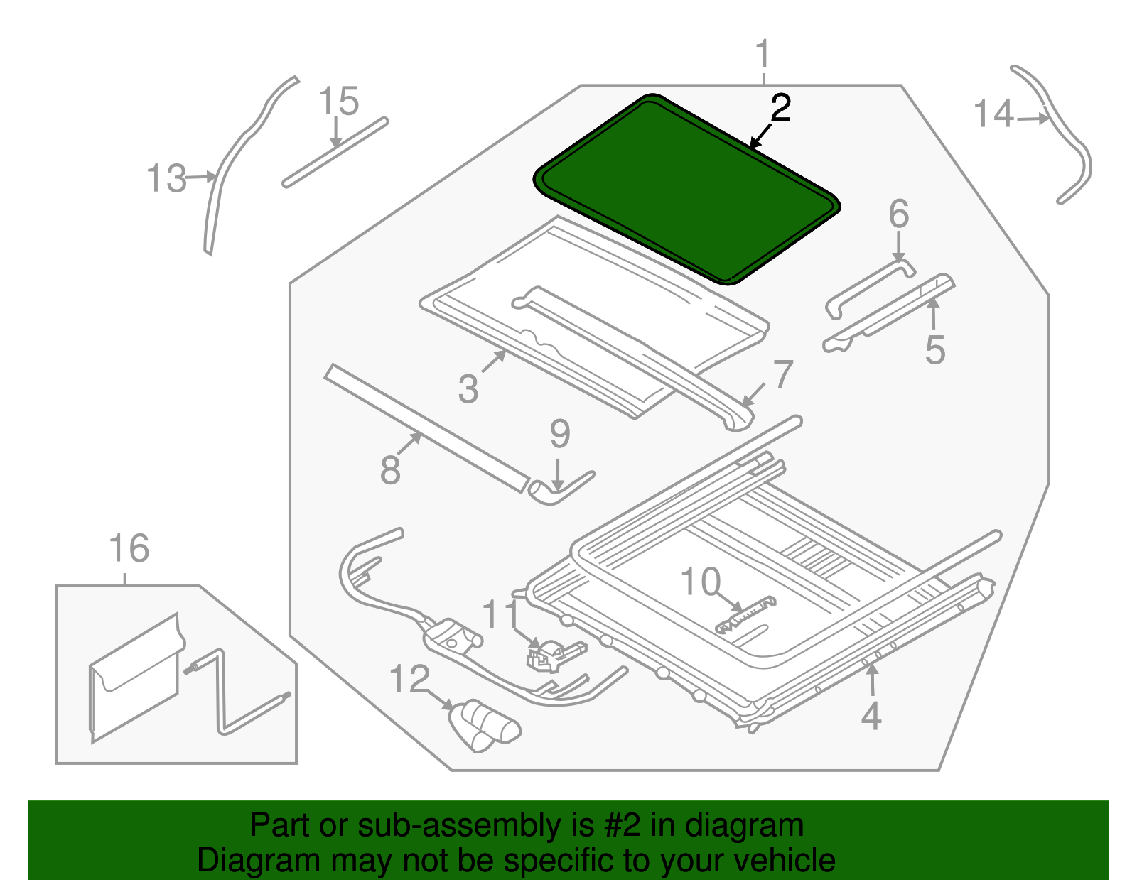 Sunroof Glass - Kia (81610-4D000)