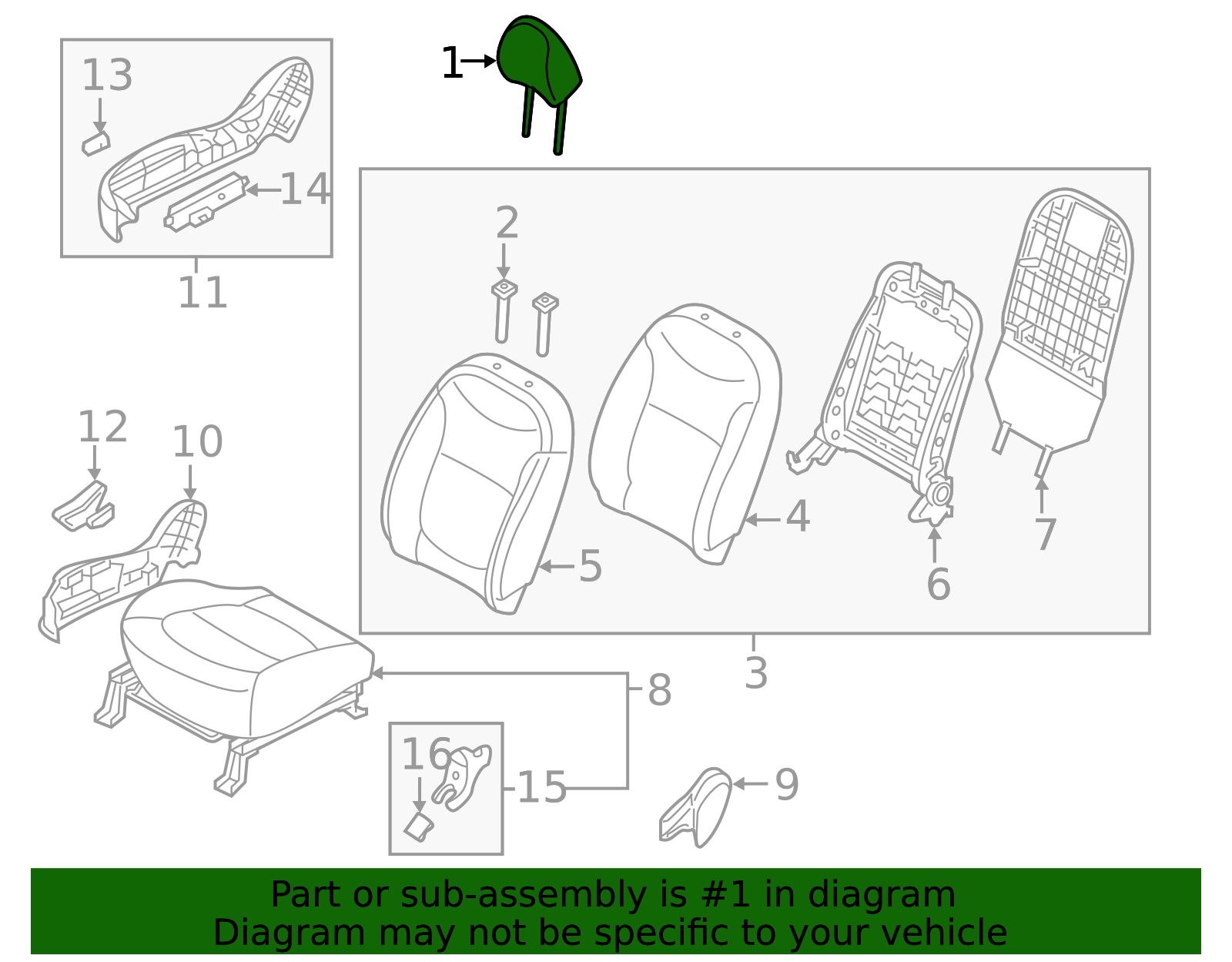 Headrest - Kia (88700-B2610KHX)
