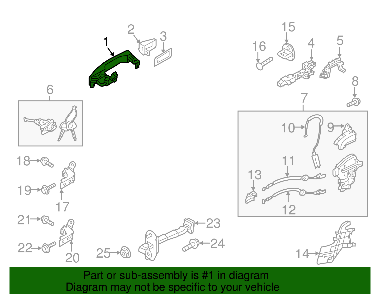 Handle, Outside - Kia (82651-B2720)