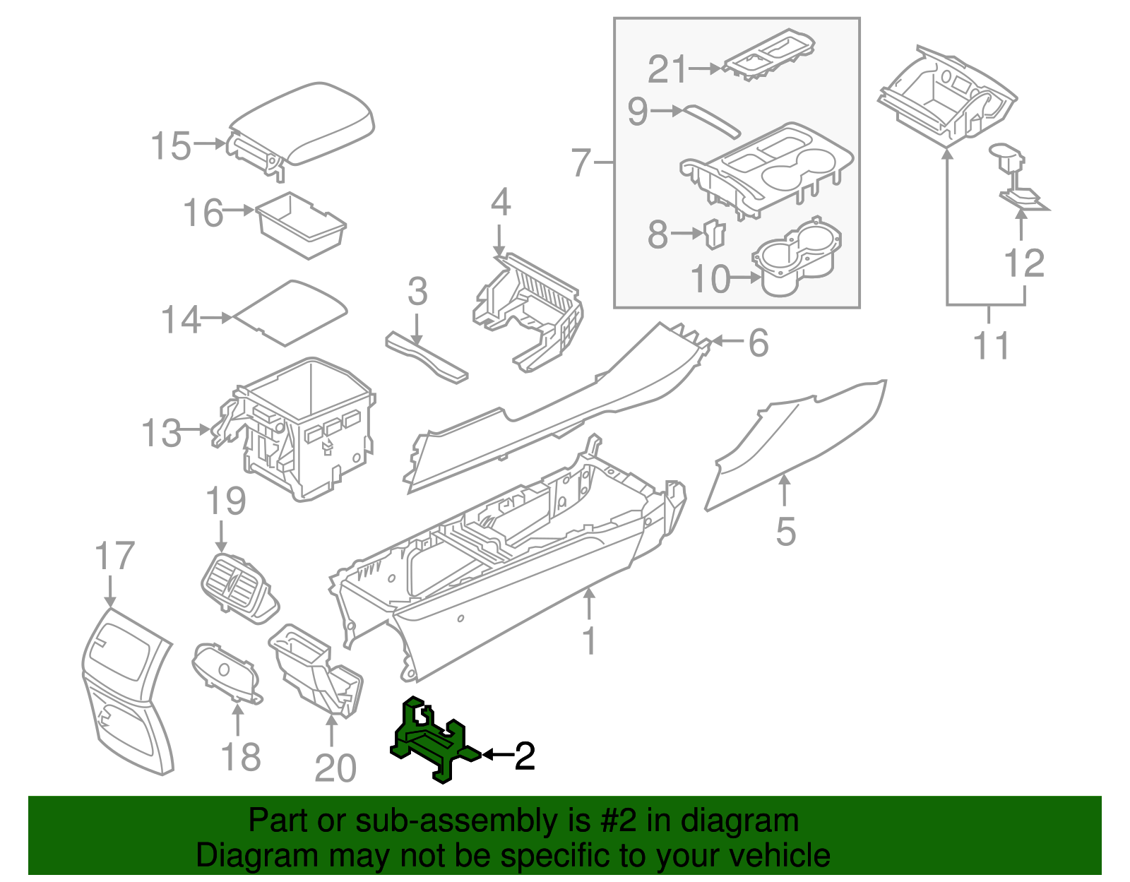 Console Rear Bracket - Kia (84635-C5000)