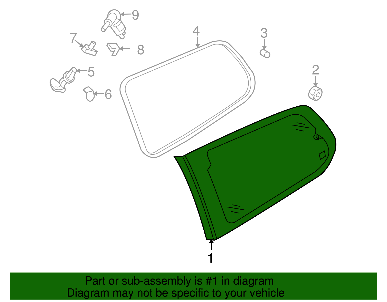 Side Glass - Kia (87820-4D020)