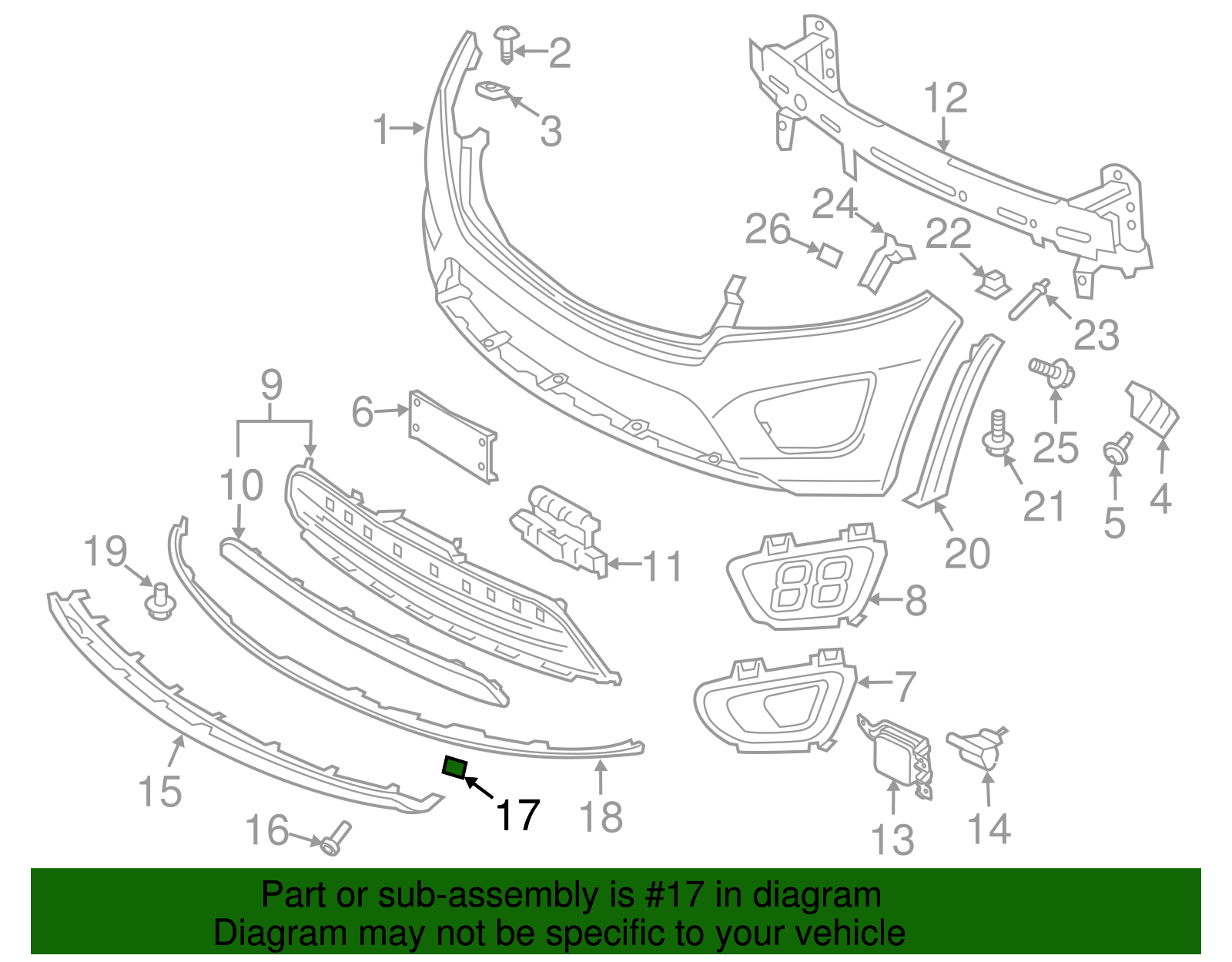Bumper Cover Retainer Nut - Kia (86679-1U200)