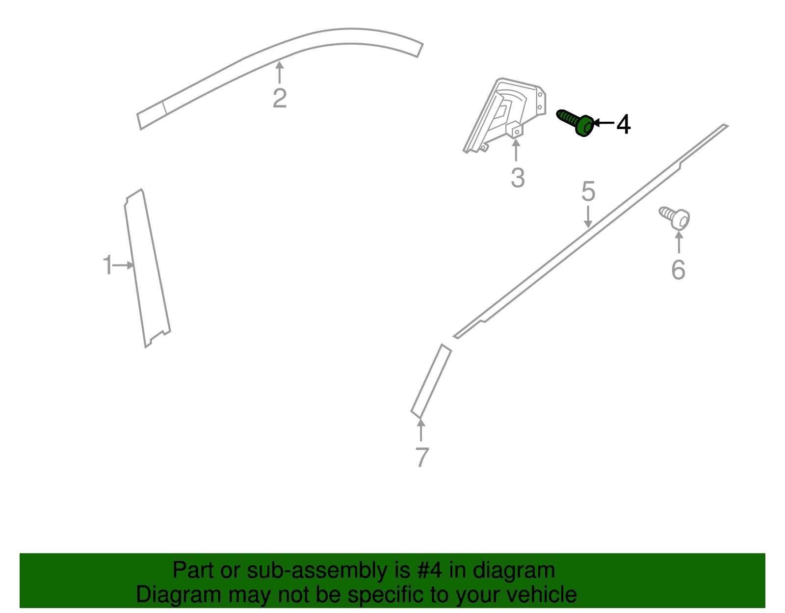 Wheel Opening Molding Screw - Kia (12492-04087B)