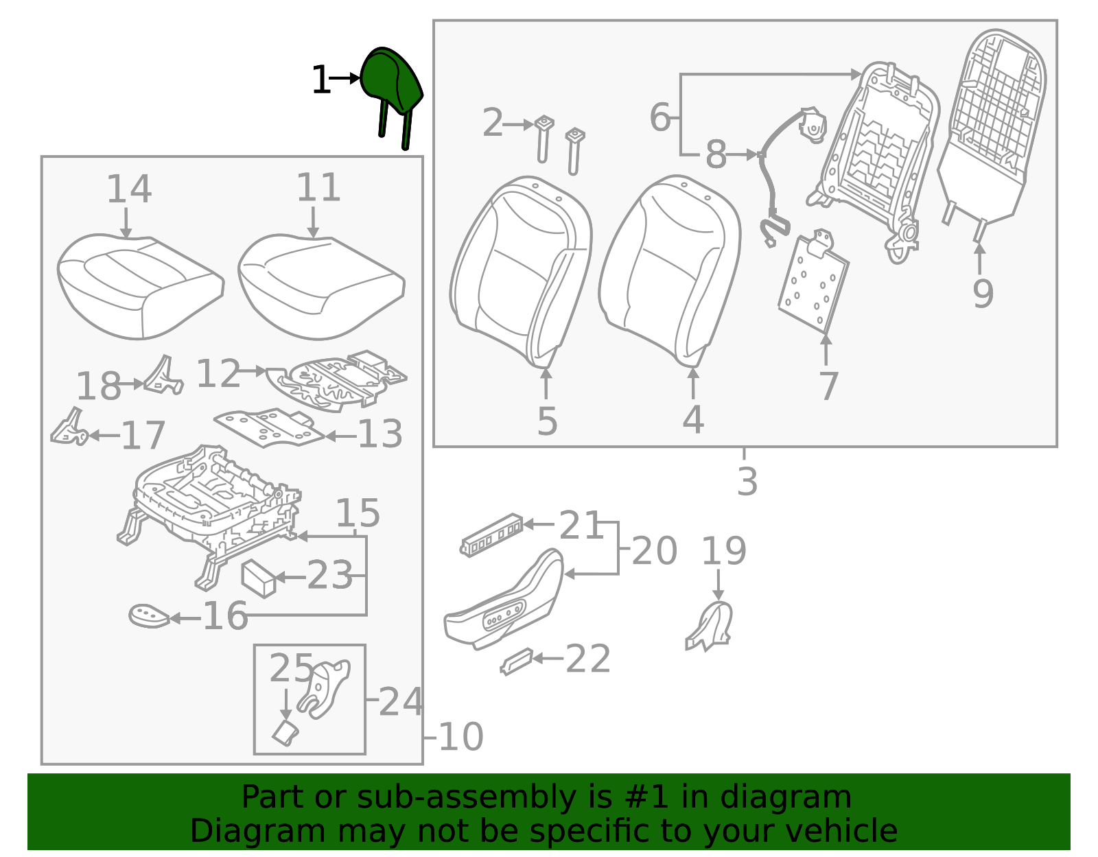 Headrest - Kia (88700-B2610KGT)