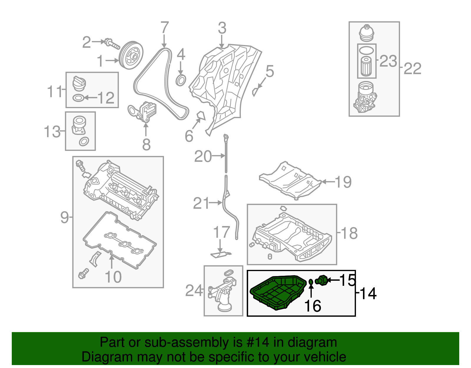 Oil Pan - Kia (21510-3C160)