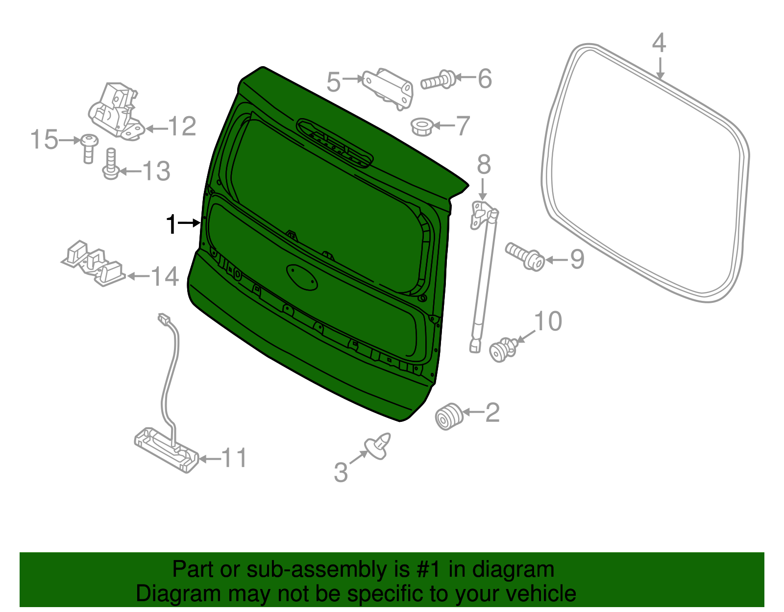 Lift Gate - Kia (73700-B2000)