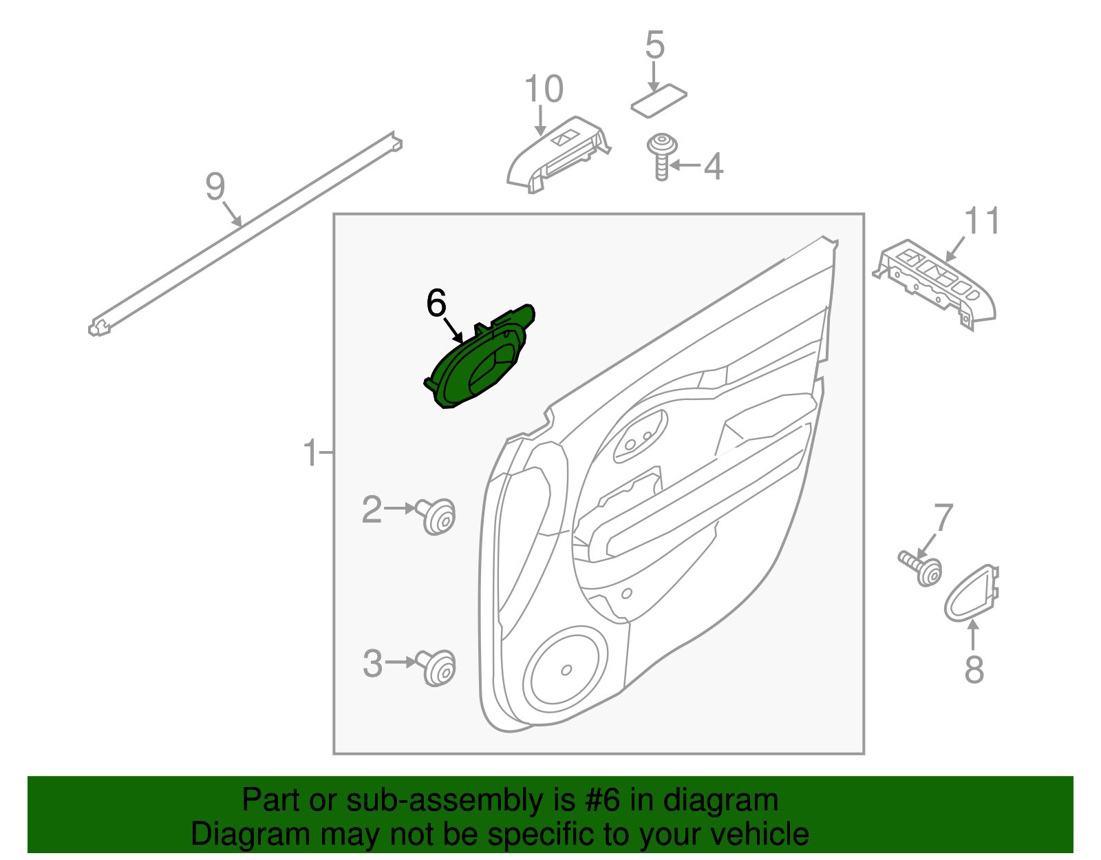 Handle, Inside - Kia (82610 B2000EQ)