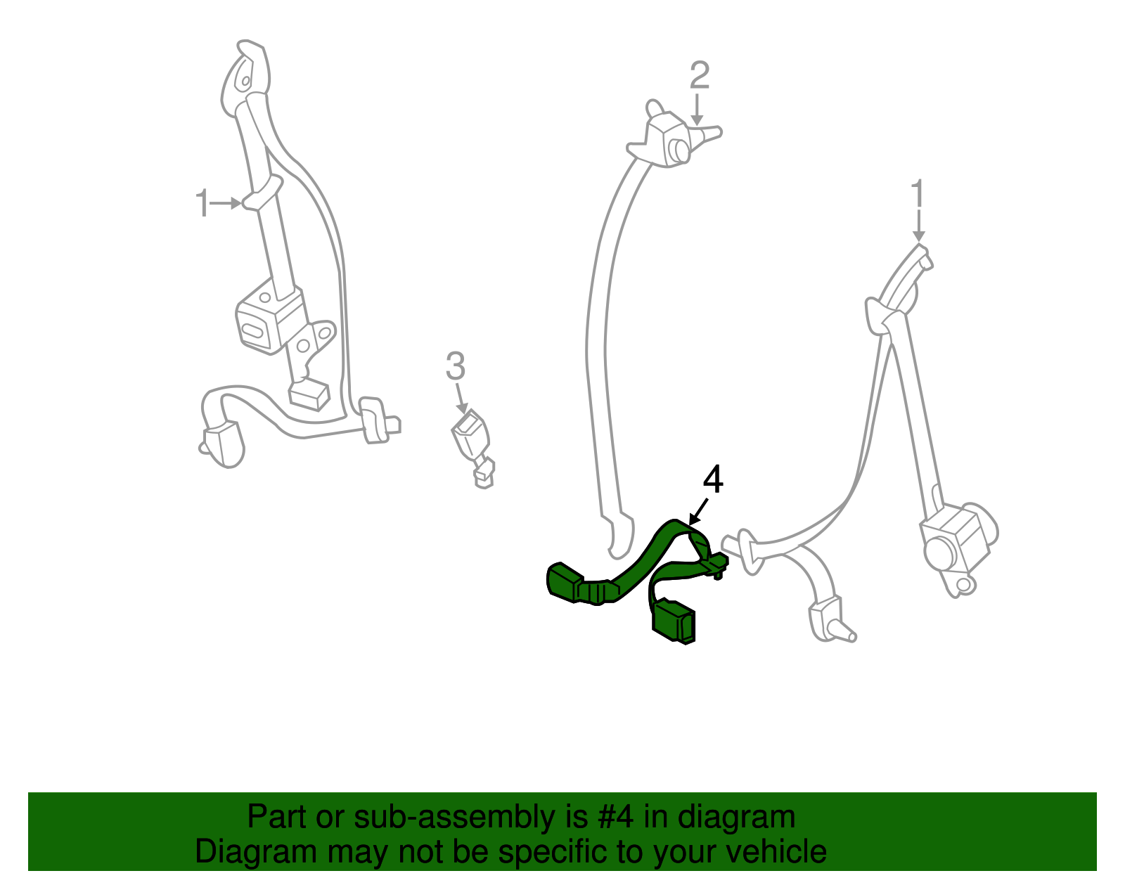 Center Buckle - Kia (89830-4D550KS)