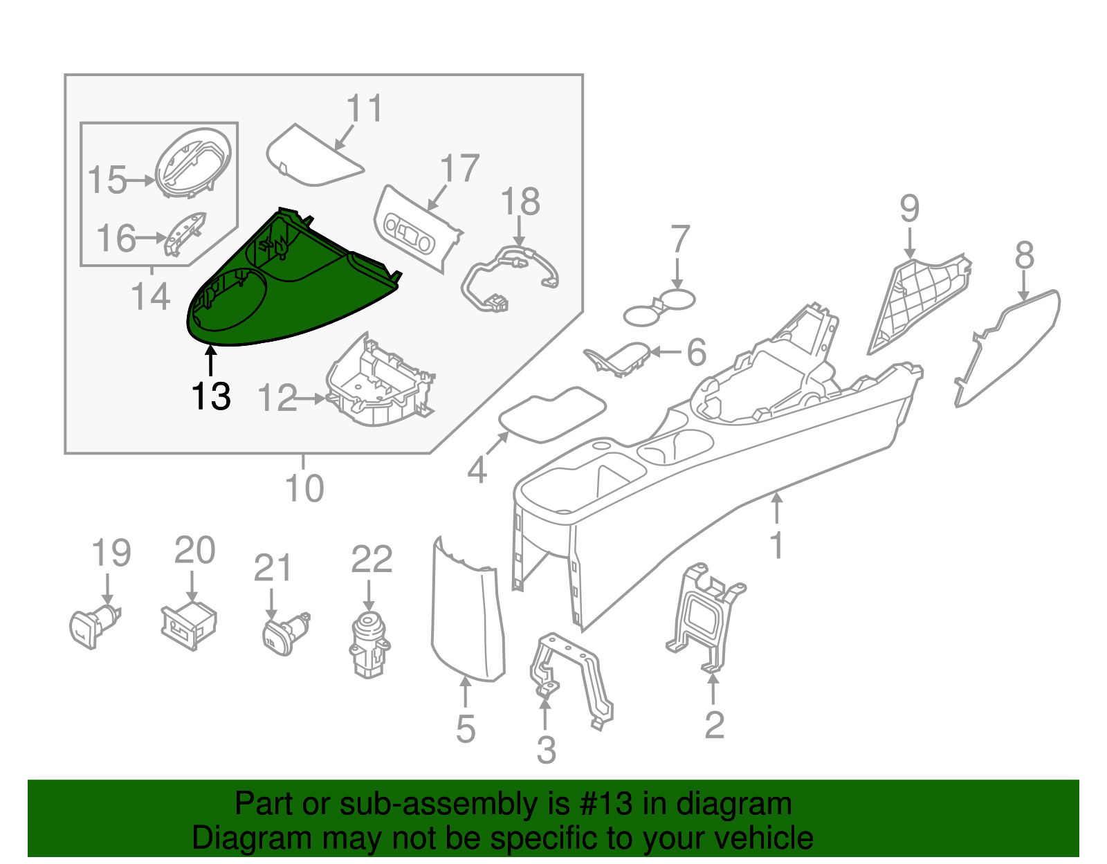 Console Panel - Kia (84651-B2000CA)