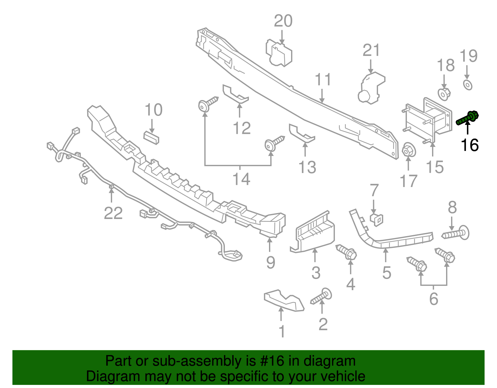 Bumper Bracket Bolt - Kia (11251-10256B)