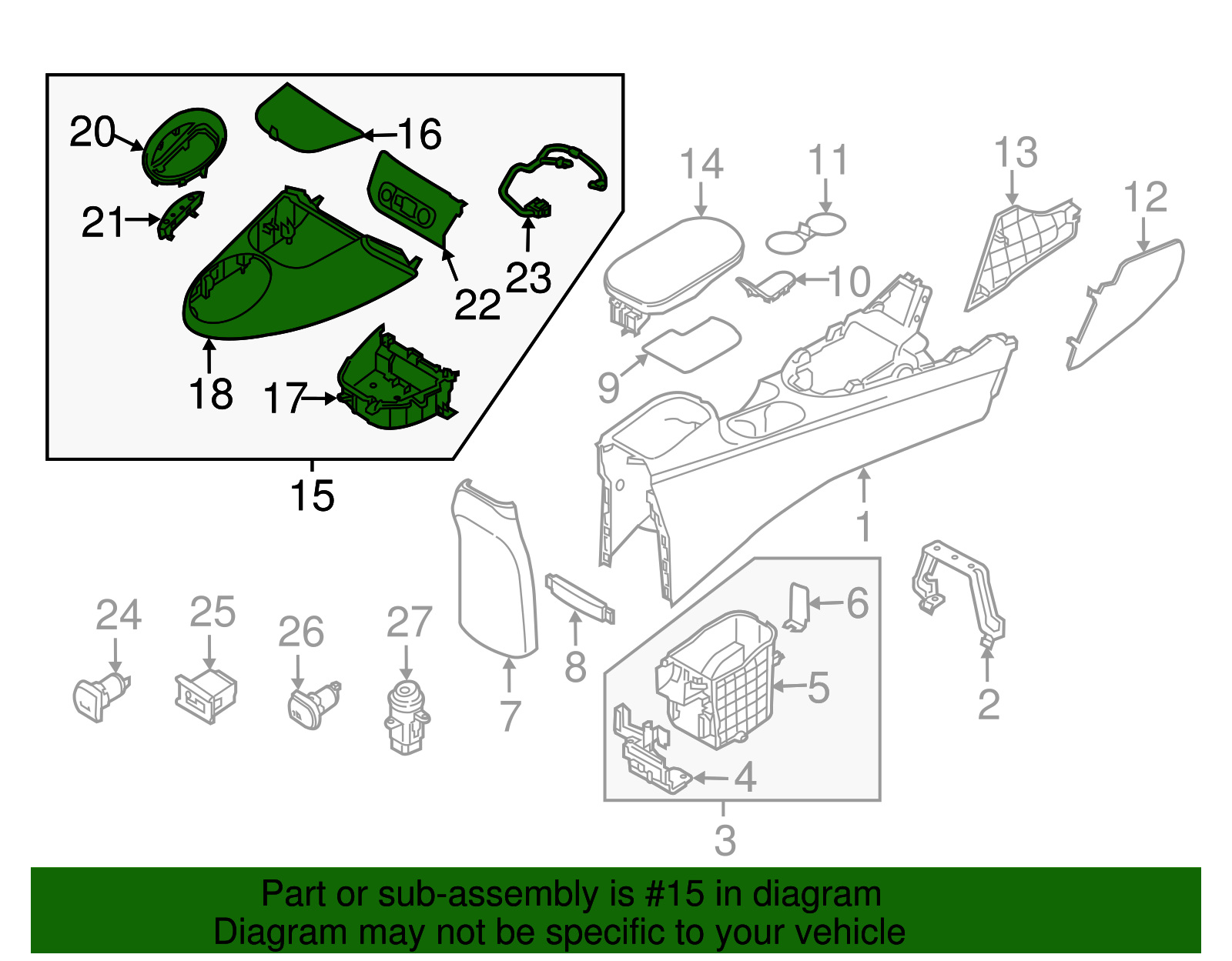 Upper Console - Kia (84650-B2GD0AHV)