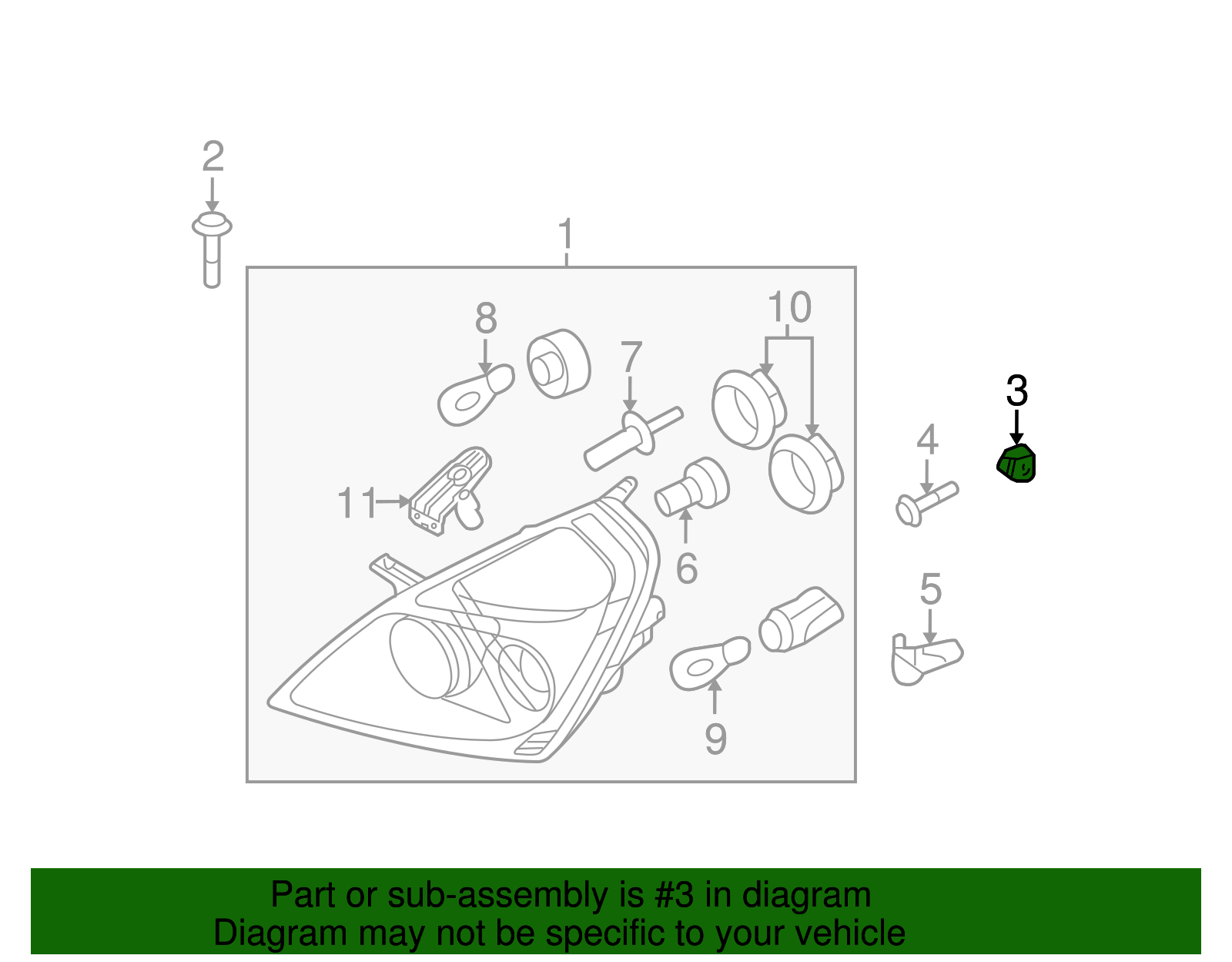 Headlamp Assembly Clip - Kia (92191-35000)