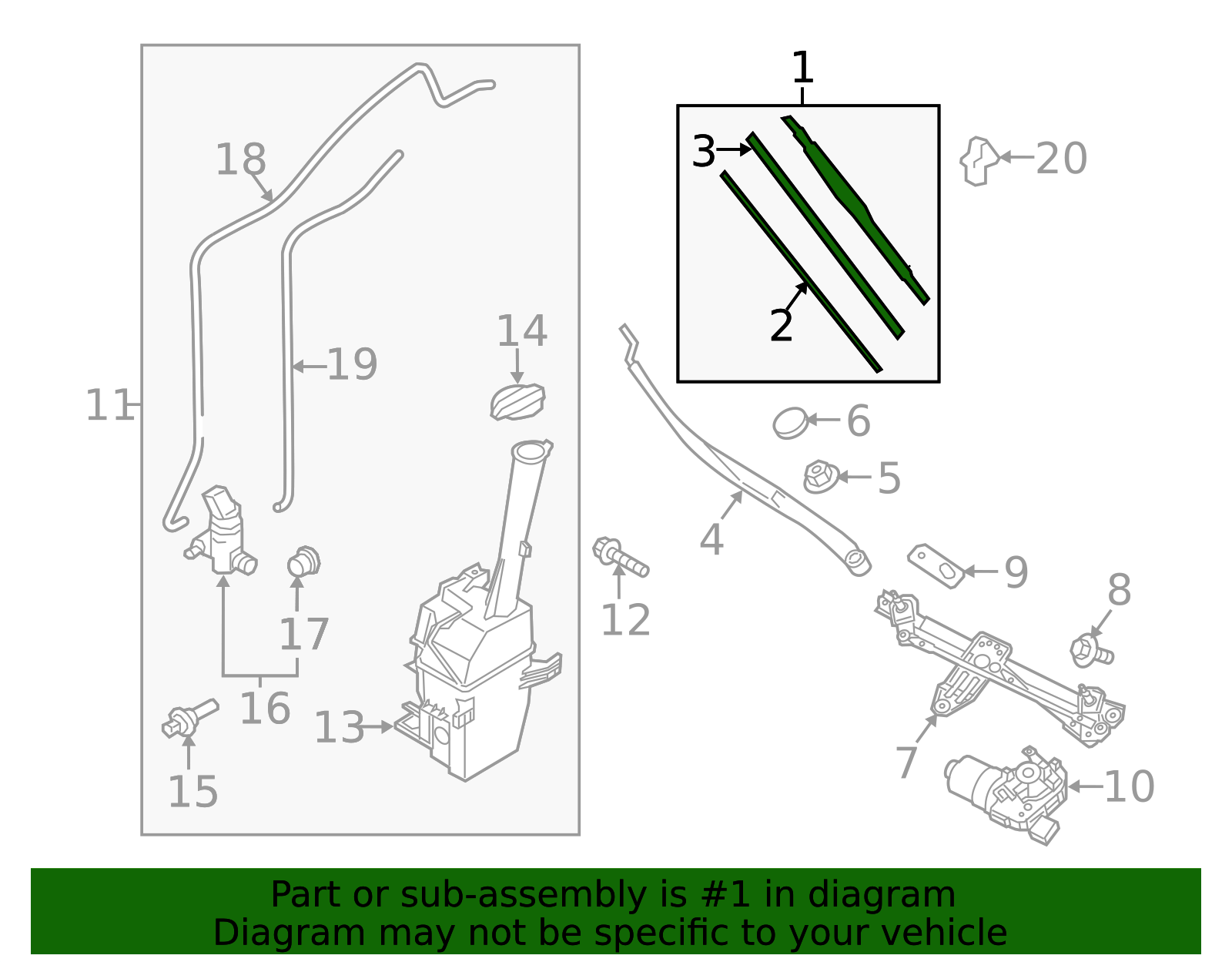 Wiper Blade - Kia (00009-ADU18KA)