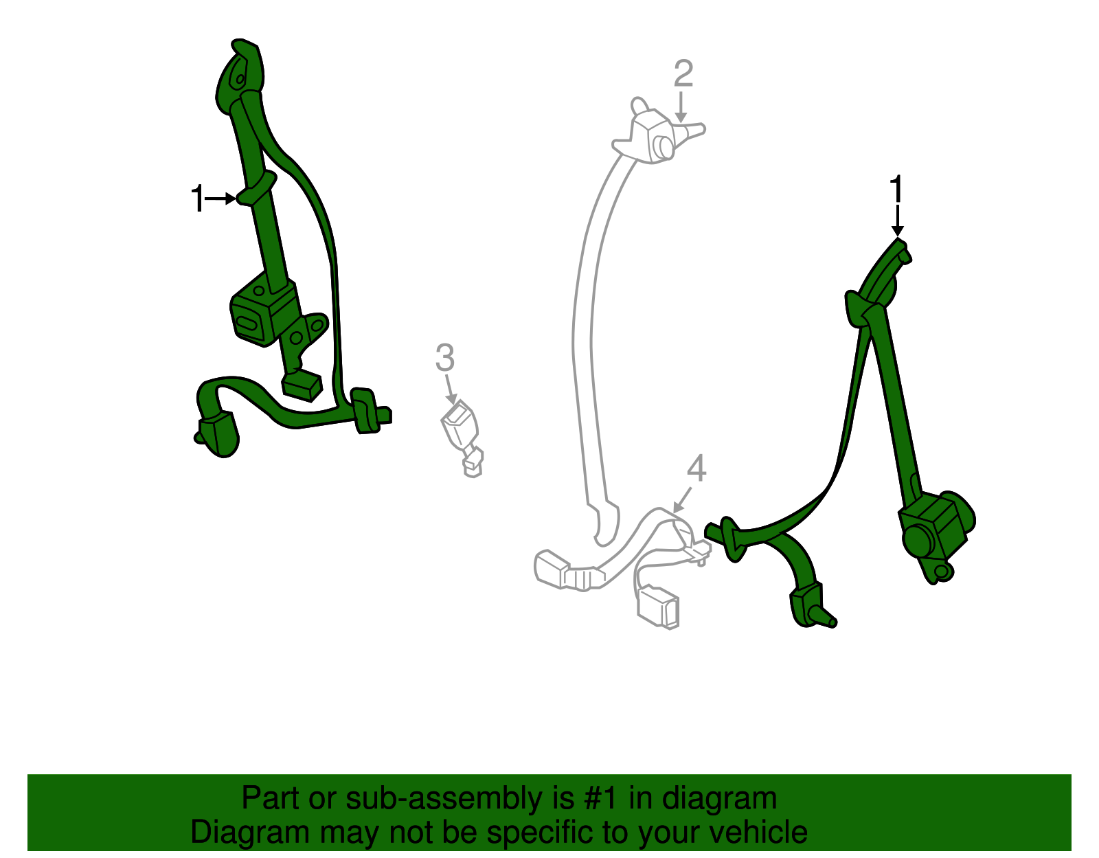 Lap & Shoulder Belt - Kia (89810-4D530KS)