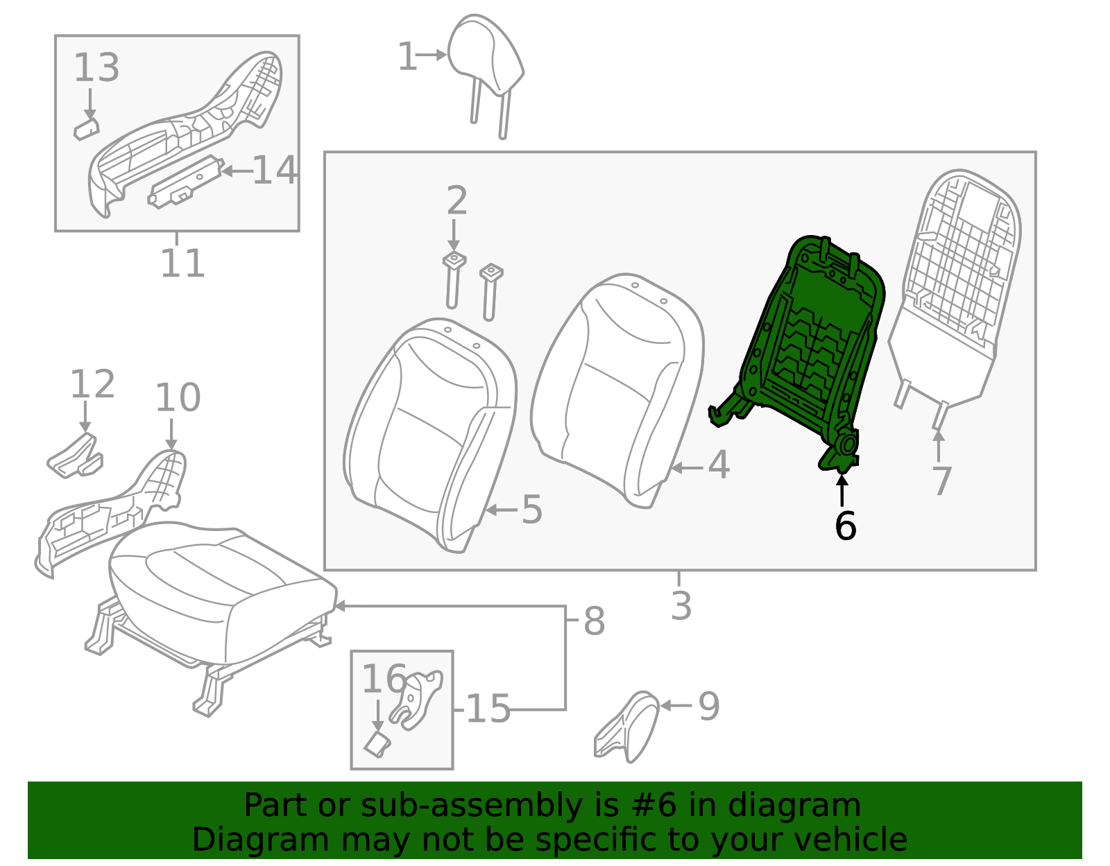 Seat Back Frame - Kia (88410-B2060)