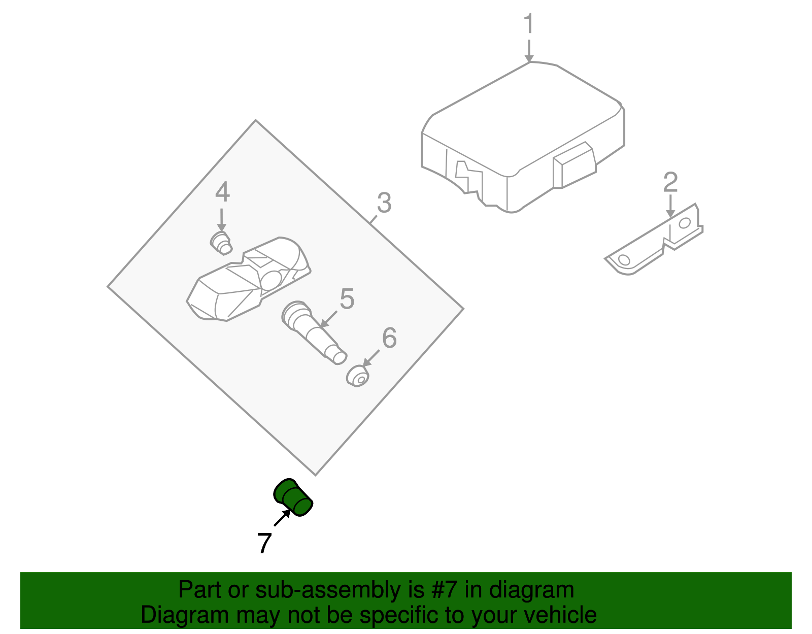 Tire Pressure Monitoring System (TPMS) Sensor Nut - Kia (52934-2E000)