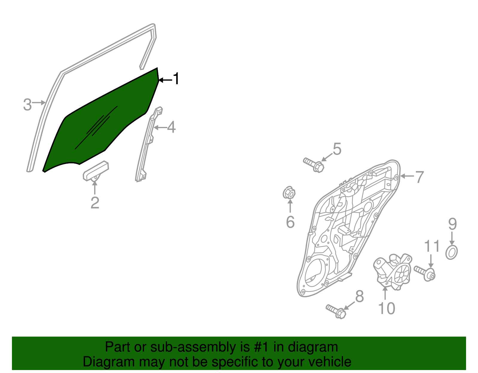 Door Glass - Kia (82420-B2020)