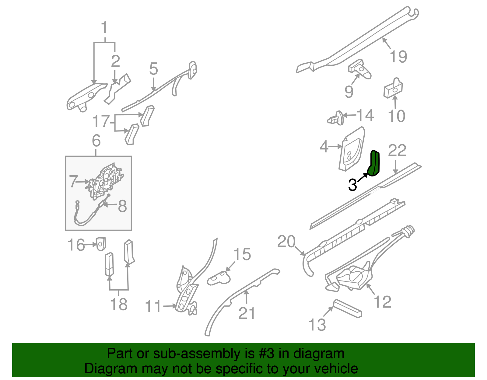 Handle, Inside - Kia (83610 4D100BQ)