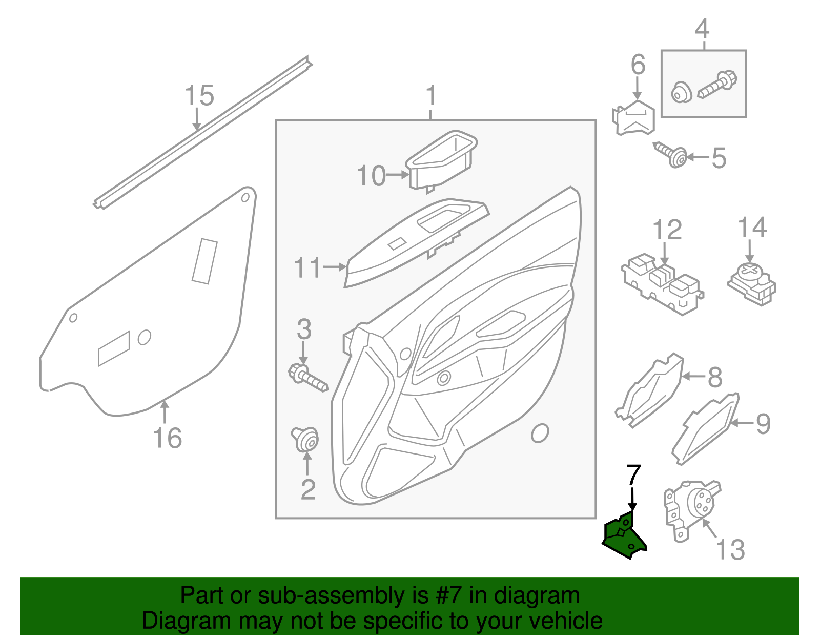 Door Trim Panel Support Bracket - Kia (82717-1W000)