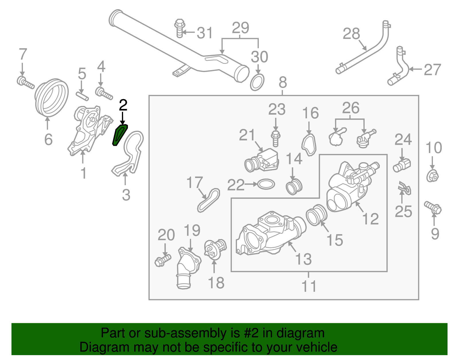 Water Pump Assembly Gasket - Kia (21355-3C520)