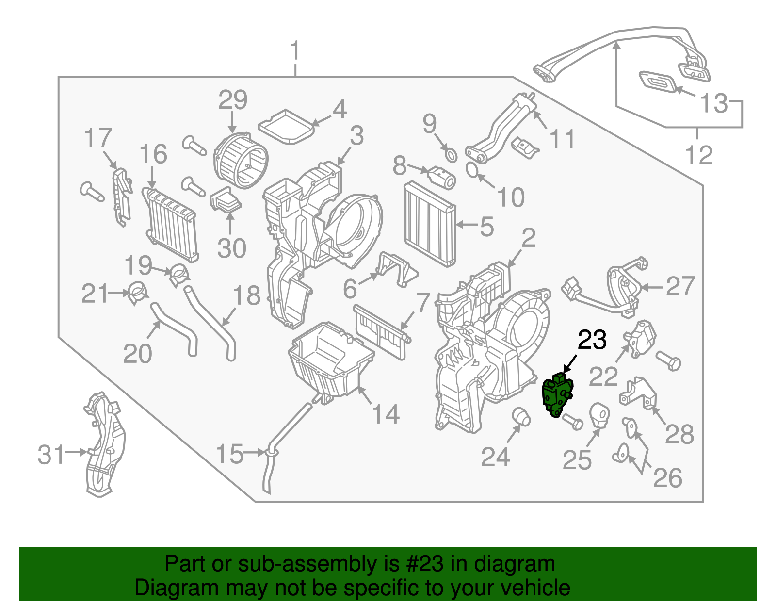 HVAC Blend Door Actuator - Kia (97159 1H150)