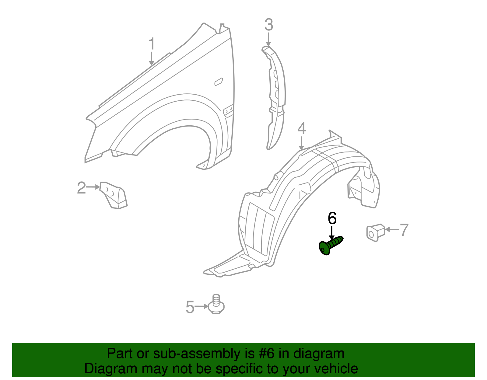 Fender Liner Screw - Kia (12493-05207B)