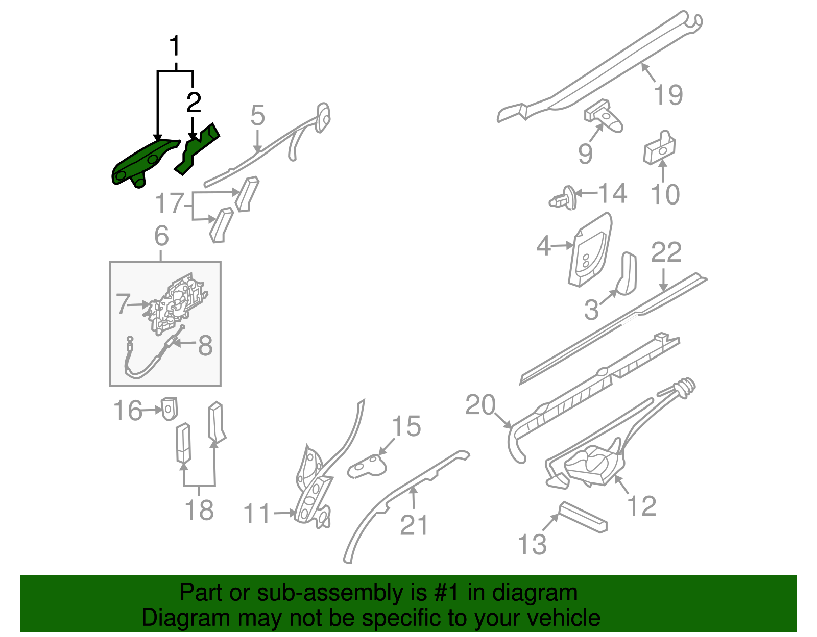 Handle, Outside - Kia (83650-4D001)