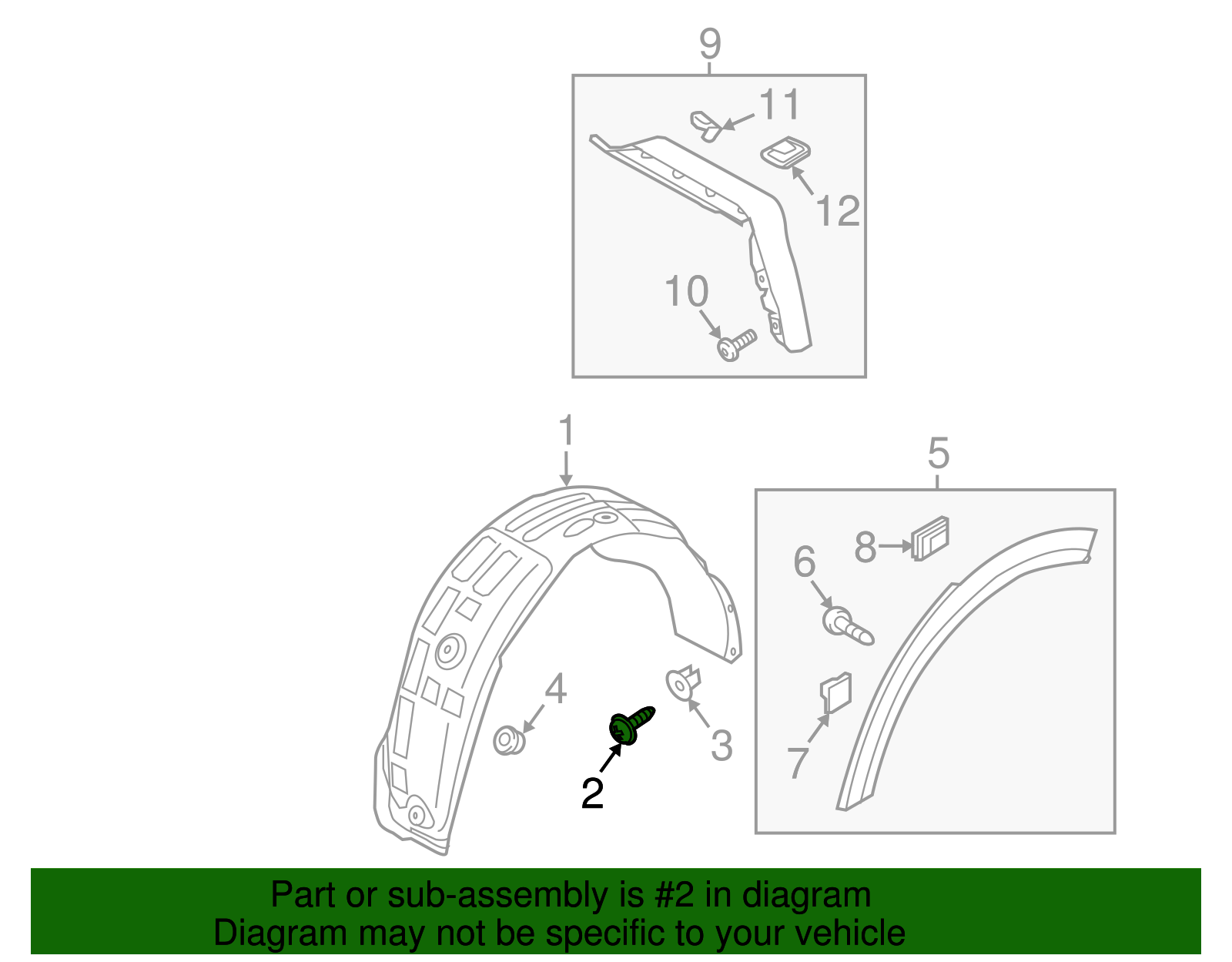 Fender Liner Retainer Screw - Kia (12493-06207E)