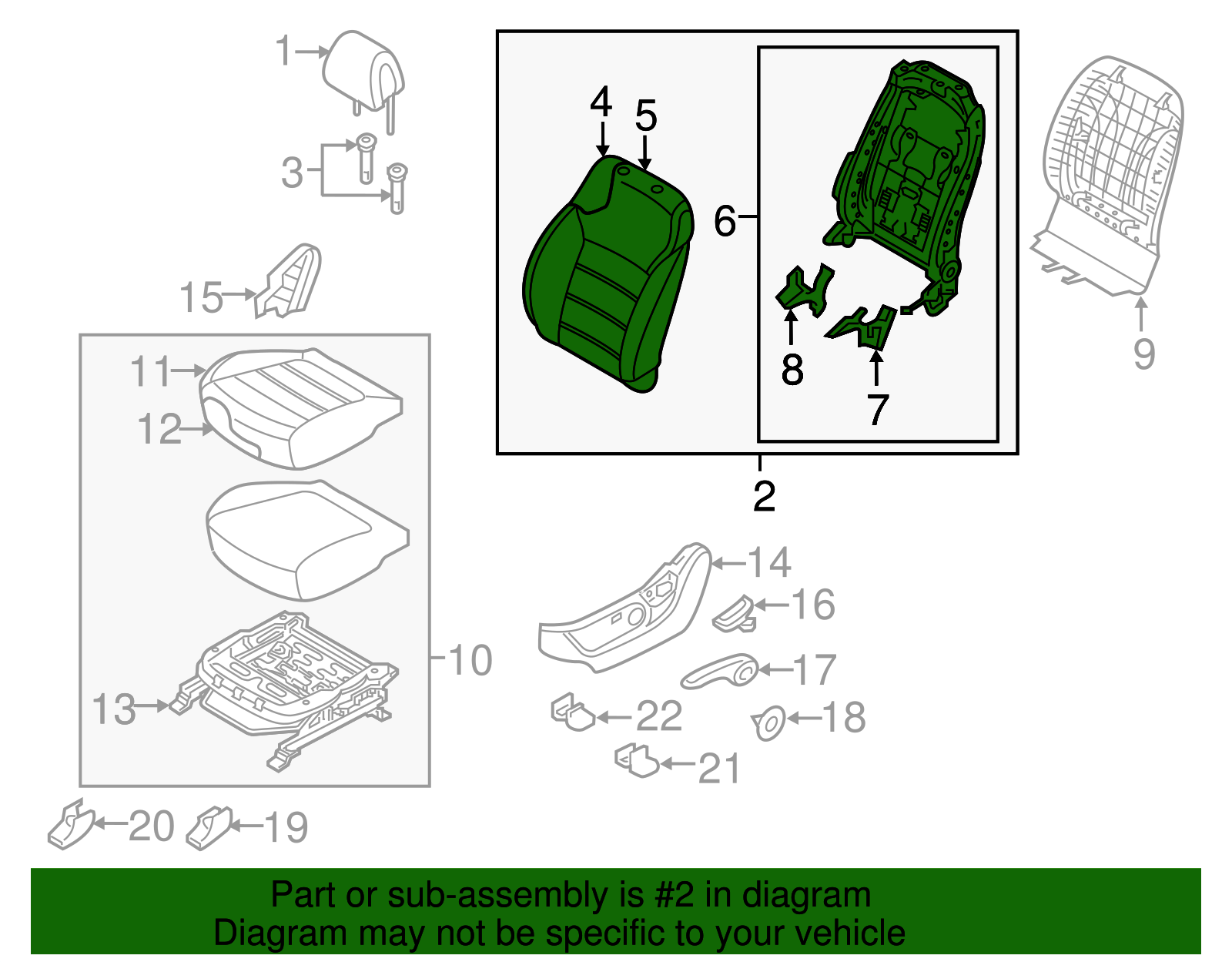 Seat Back Assembly - Kia (88301-C6020C62)