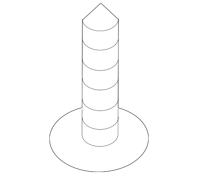 Rocker Molding Retainer Screw - Kia (12493-04167B)
