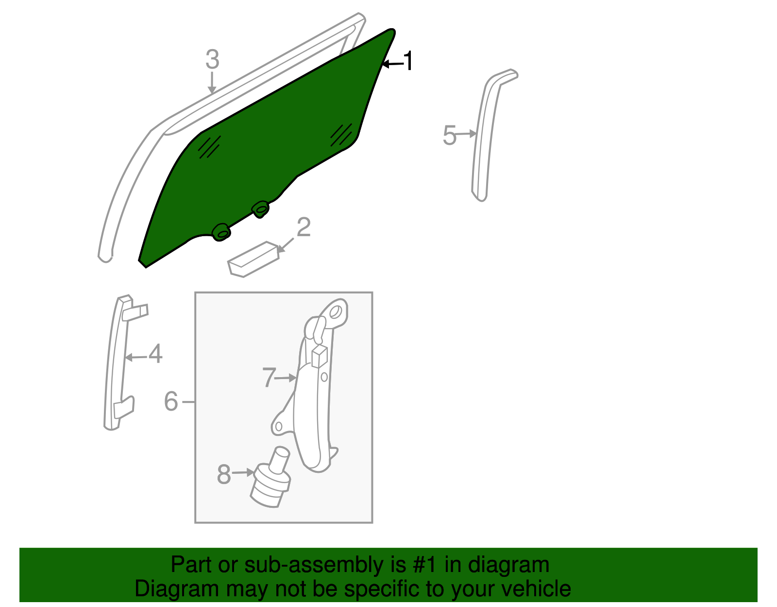 Door Glass - Kia (83410-4D000)