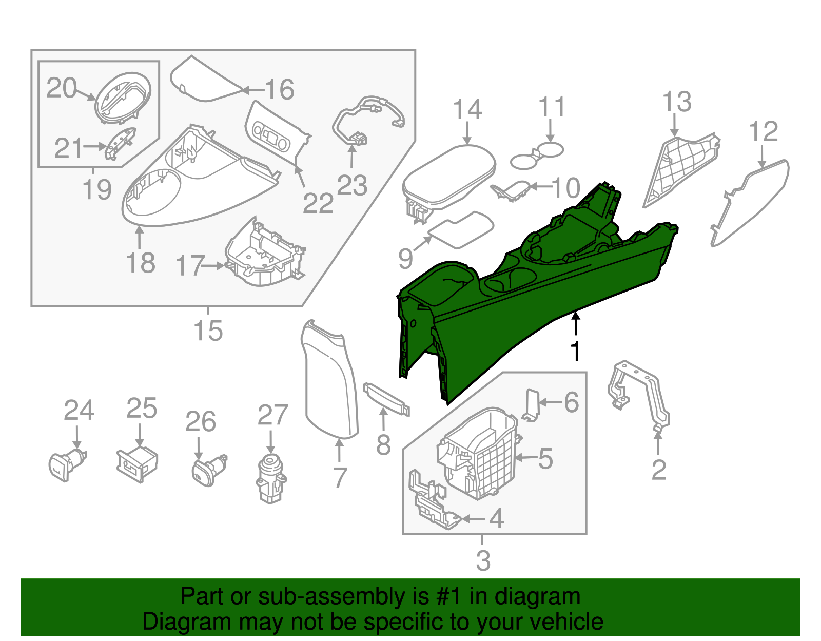 Console Body - Kia (84611-B2100EQ)