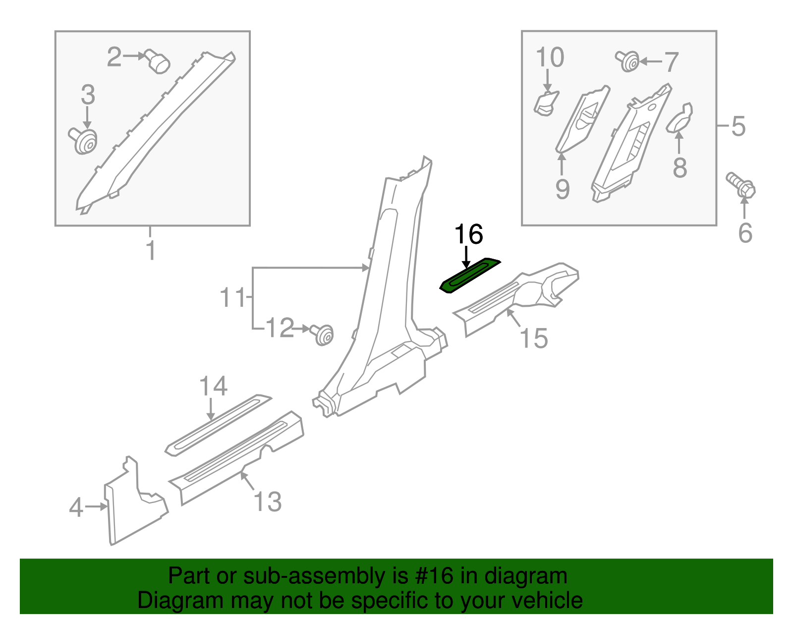 Rear Sill Plate Insert - Kia (85878-B2000EQ)