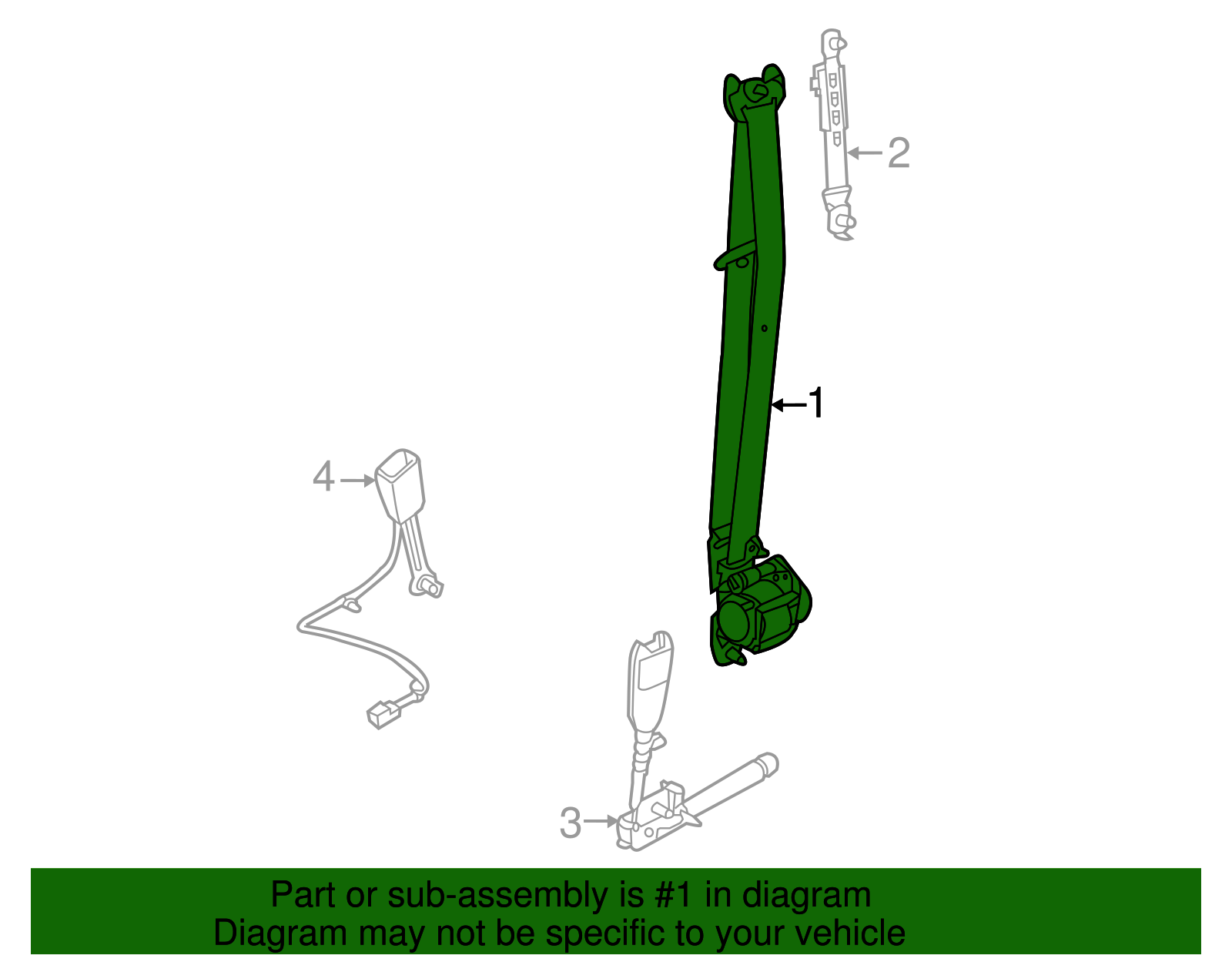 Lap & Shoulder Belt - Kia (88810-3R500TX)