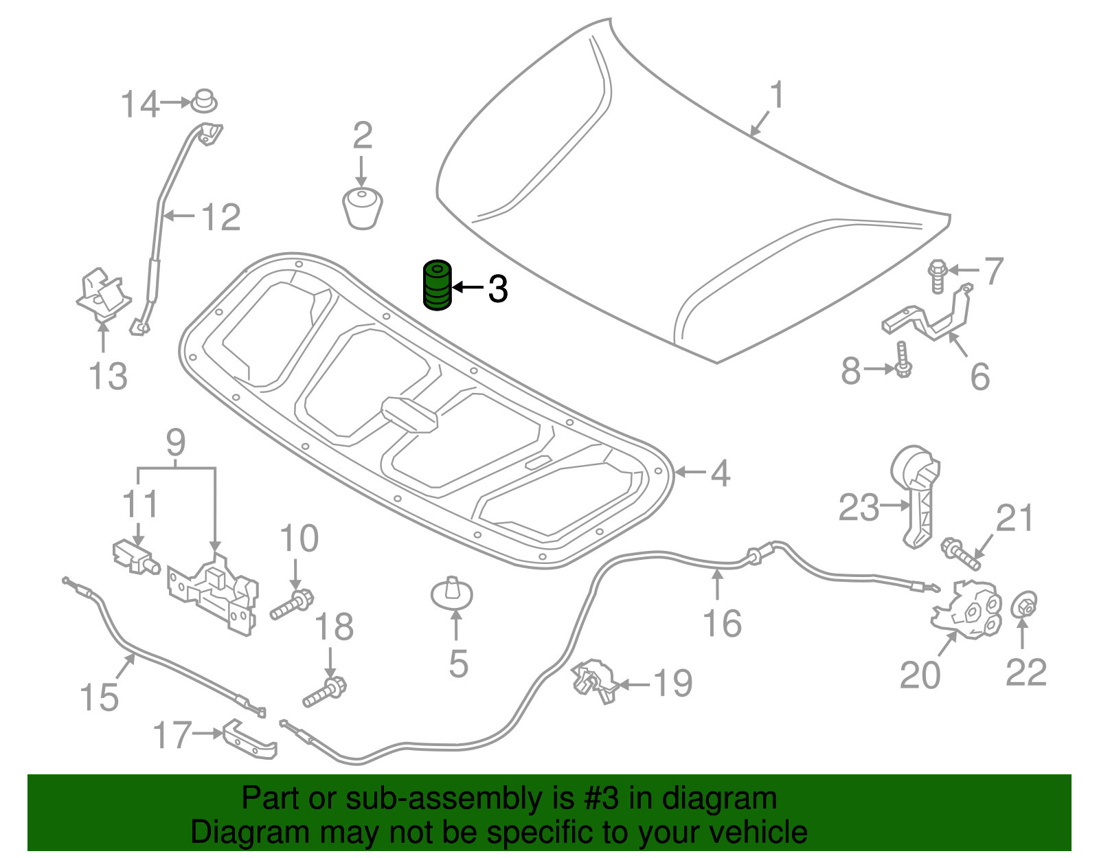 Hood Bumper - Kia (81738-2V000)
